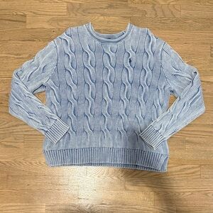Polo Ralph Lauren Light Blue Cable Knit Sweater